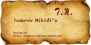 Todorov Miklós névjegykártya