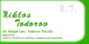 miklos todorov business card